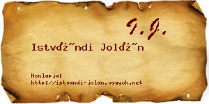 Istvándi Jolán névjegykártya